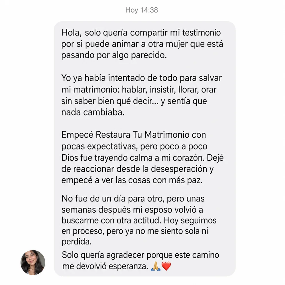 Testimonio: Hola, solo quería compartir mi testimonio